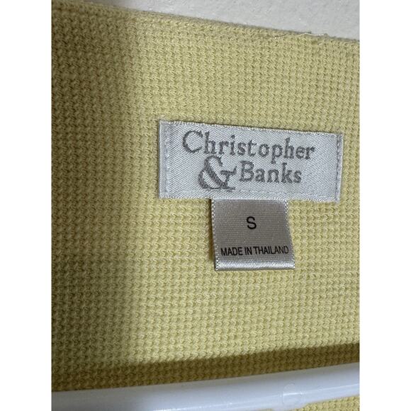 Christopher & Banks Womens S Yellow Snap Cardigan Sweater Granny Core READ - Picture 3 of 9